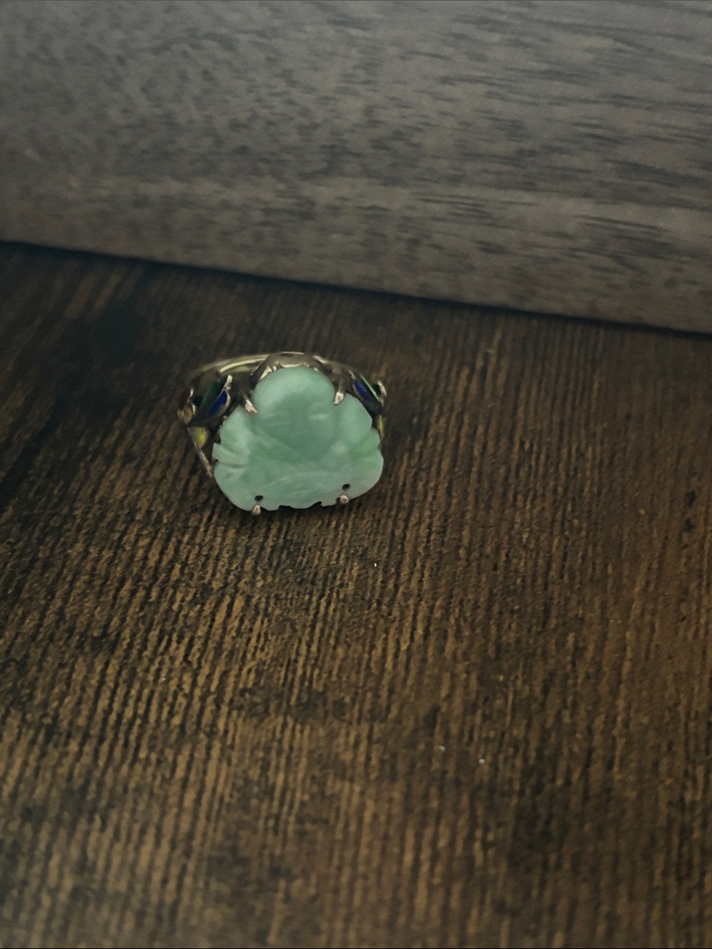 Green Jade Floral Carved Ring - Women Jewelry